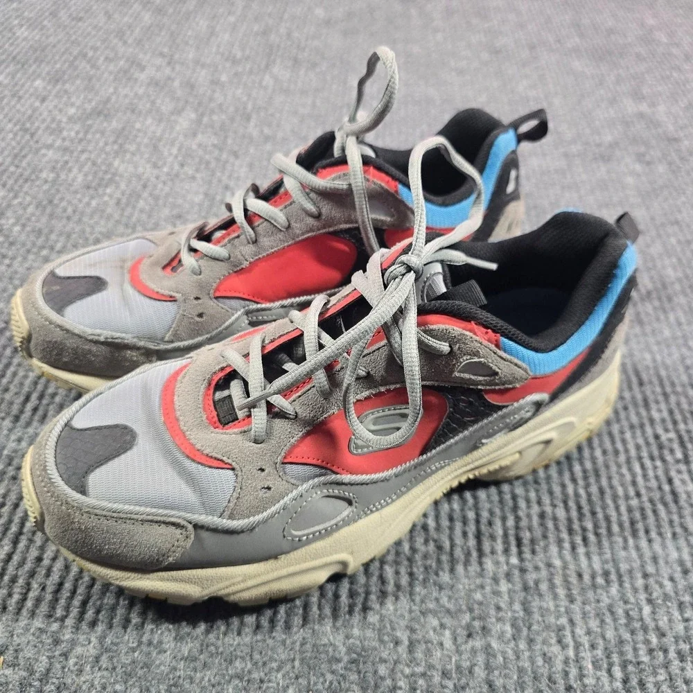 Skechers Stamina Contic Shoes Mens Size 10 Gray Red Black Blue Trail 51708 GYMT